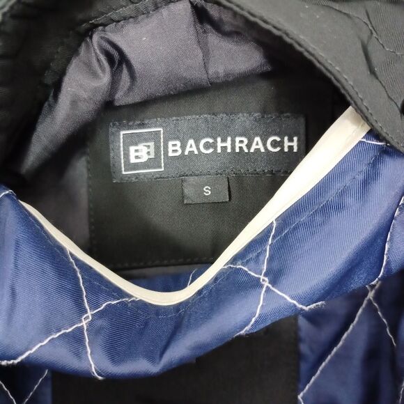 Bachrach Mens Trench Coat Black Collared - Picture 13 of 14